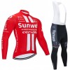 Cykeltrøje Langærmet + Bib Cykelbukser 2020 Team Sunweb N001